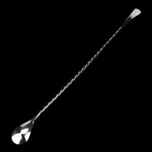 TOPINCN Cuchara de café Barra de cóctel de agitación Acero Inoxidable con Tenedor Café expreso té Mezcla Bebida Mezclador Puddler