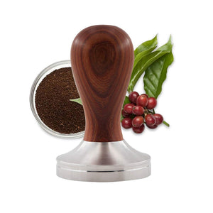 InBlossoms Tamper de Café,Espresso Tamper Mango De Madera Martillo De Acero Inoxidable 49mm