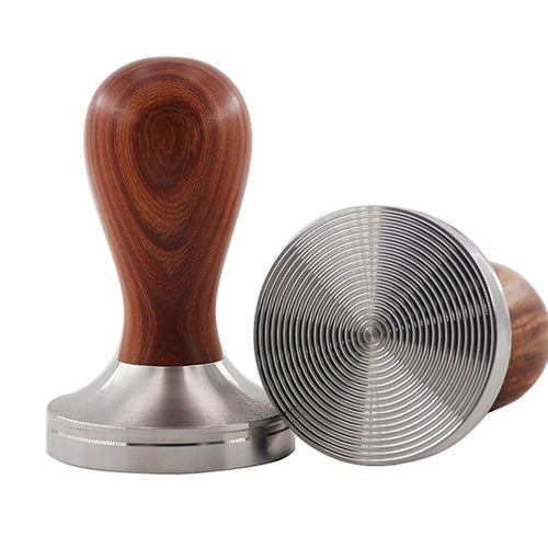 InBlossoms Tamper de Café,Espresso Tamper Mango De Madera Martillo De Acero Inoxidable 49mm