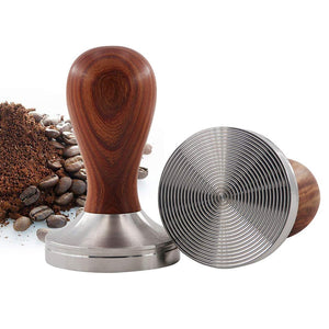 InBlossoms Tamper de Café,Espresso Tamper Mango De Madera Martillo De Acero Inoxidable 49mm