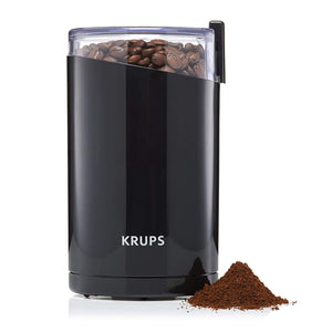KRUPS - Molinillo eléctrico para especias y café con cuchillas de acero inoxidable, color negro, Amoladora de cuchillas, Negro, 3 oz/88.72 ml, 1