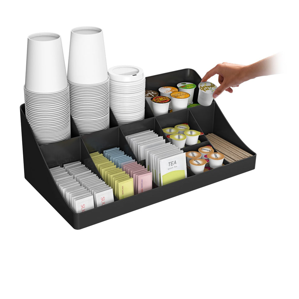 Mind Reader 11 - Organizador de condimentos, 11 Compartimentos, Negro, A, 1