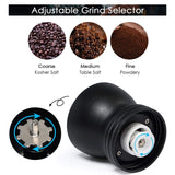 Manual Molinillo de Café - Manivela de Mano Molinillo con Ajustable Cerámica Burr de Carburo/Dos Tarros de Vidrio Transparente/Mango de Acero Inoxidable y Cubierta de Silicona - Portátil para Viajes Camping Trabajo Oficina | Incluye Cuchara de Medición