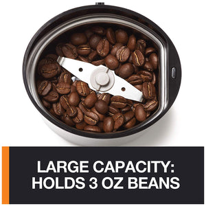 KRUPS - Molinillo eléctrico para especias y café con cuchillas de acero inoxidable, color negro, Amoladora de cuchillas, Negro, 3 oz/88.72 ml, 1
